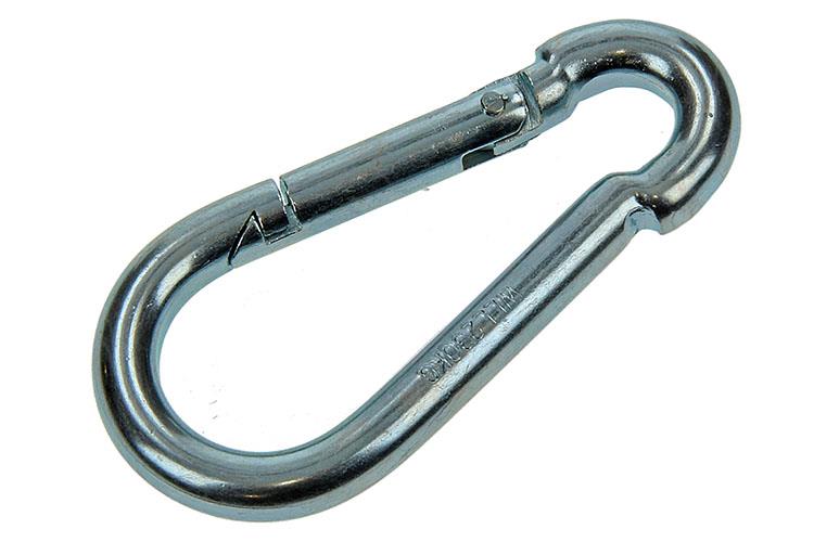 Mack 1006849 - 1 Karabiner + Feder verzinkt sw 80x8mm | 5 Stück