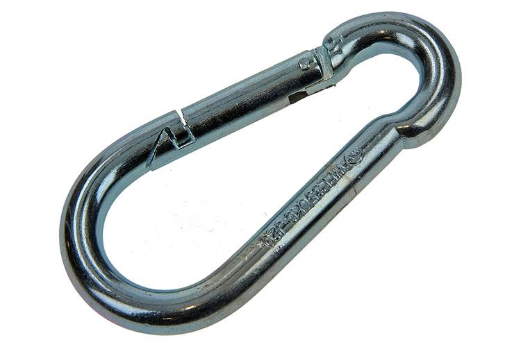 Mack 1006850 - 1 Karabiner + Feder verzinkt schwarz 100x10mm | 5 Stück