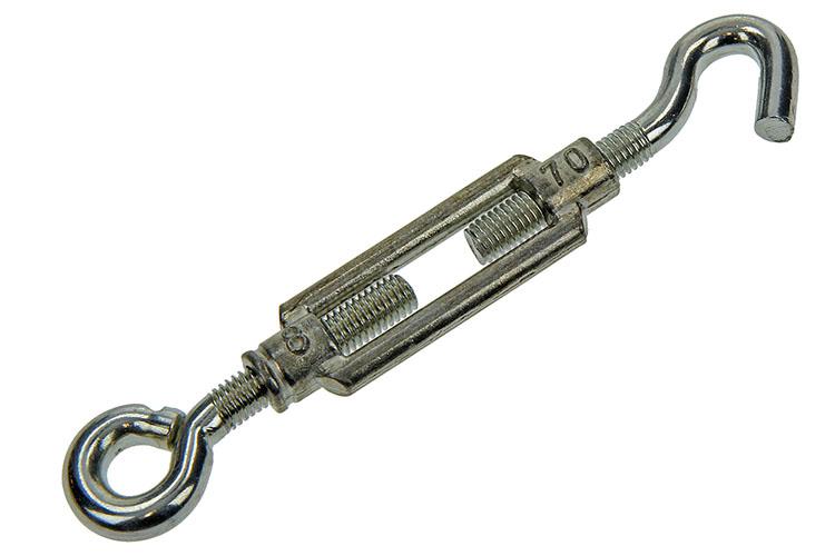 Mack 1006874 - 2 Spanner: Öse + Haken verzinkt M8x70mm schwarz | 5 Stück