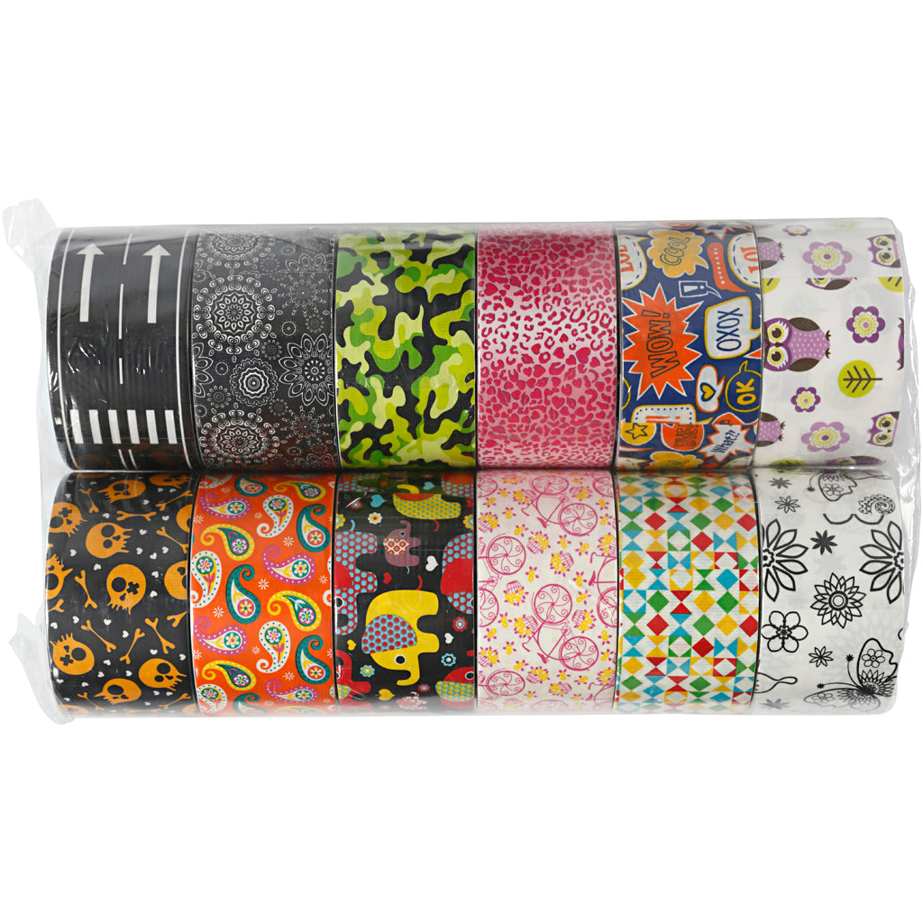 Creativ Company Entenband, mit Muster, B: 48 mm, verschiedene Farben, 12x5 m 1 Karton