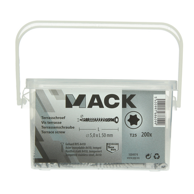 Mack 1004974 – Terrassenschraube SS410 200 Stück 5,0 x 50 mm | 6 Stück