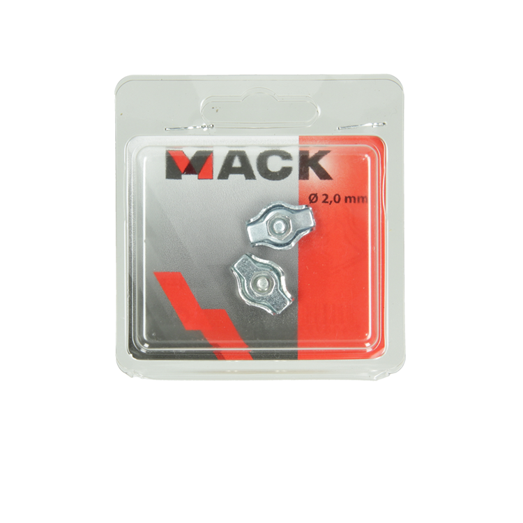 Mack 1006862 - 2 Stahldrahtklemmen Simplex verzinkt 2mm schwarz | 5 Stück