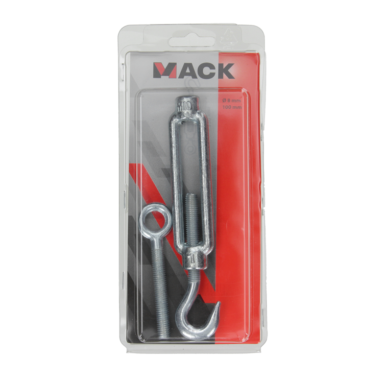 Mack 1006876 - 1 Spanner: Öse + Haken verzinkt m10x120mm sw | 3 Stück