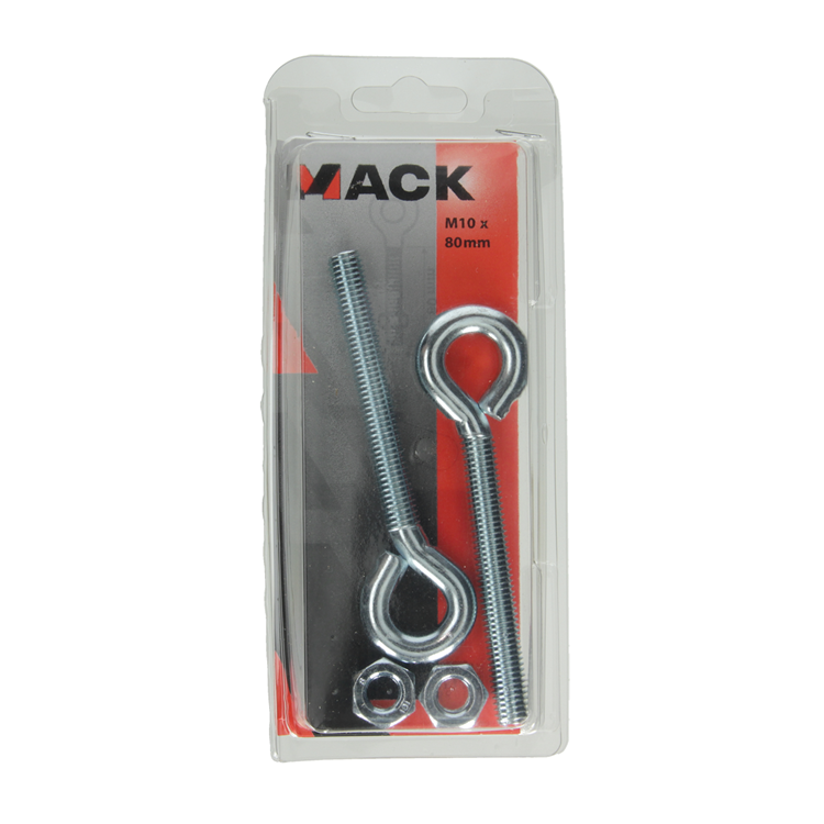 Mack 1006882 - 2 verzinkte Ringschrauben + Mutter M10x80 sw | 5 Stück