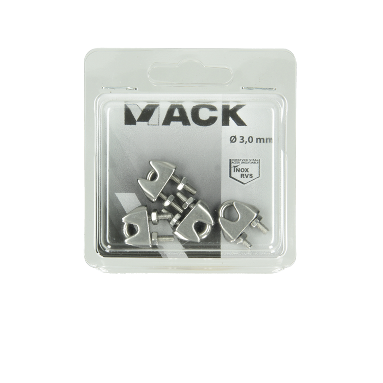 Mack 1006889 – 4 Stahldrahtklemmen Crosby Edelstahl 3 mm schwarz | 5 Stück