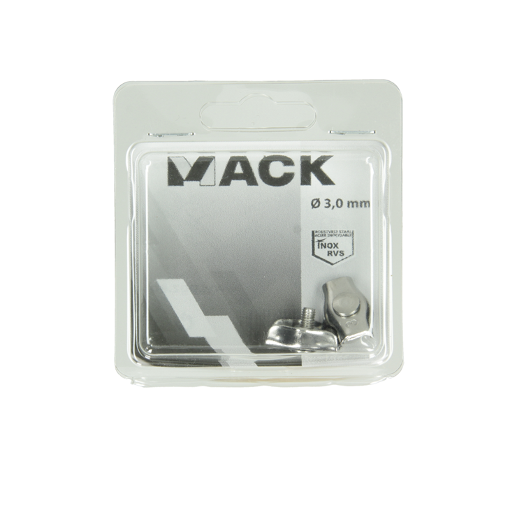 Mack 1006893 – 2 Stahldrahtklemmen Simplex Edelstahl 1,5–3 mm schwarz | 5 Stück