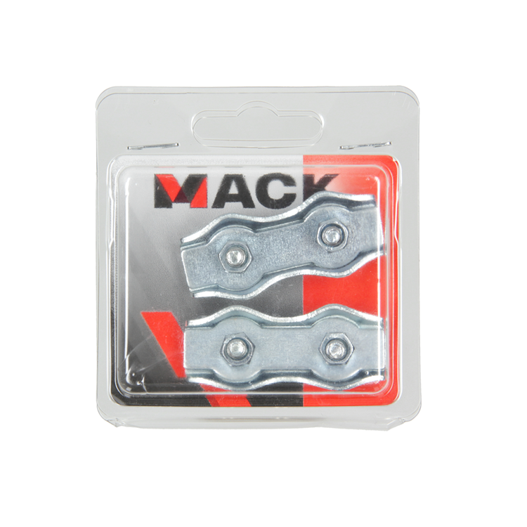 Mack 1006901 - 2 Stahldrahtklemmen Duplex verzinkt 4-5mm schwarz | 5 Stück