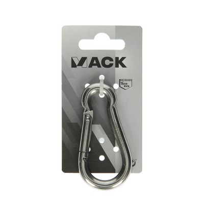 Mack 1008440 - 1 Karabiner + Feder 8 x 80mm Edelstahl | 10 Stück