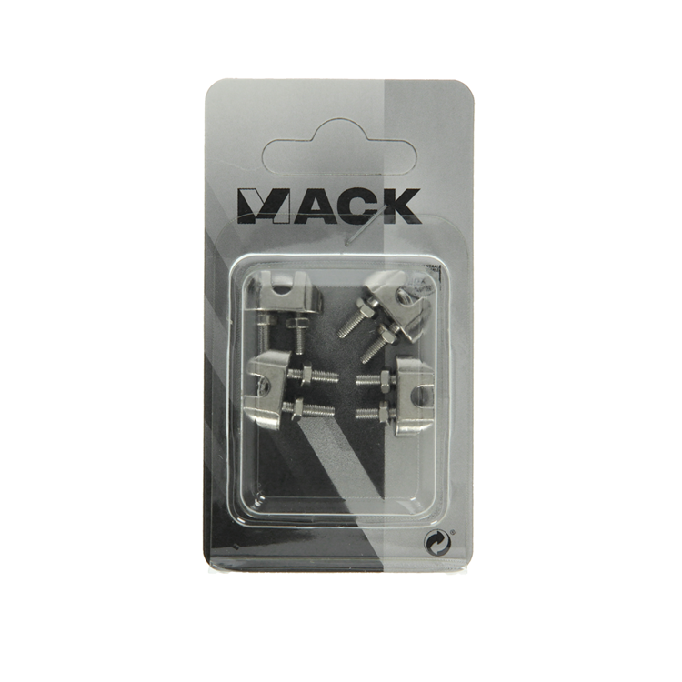 Mack 1008442 - 4 Stahldrahtklemmen 2mm Edelstahl | 10 Stück