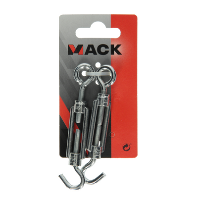 Mack 1008448 – 2 Spannösen + Haken M5 x 50 mm verzinkt | 10 Stück
