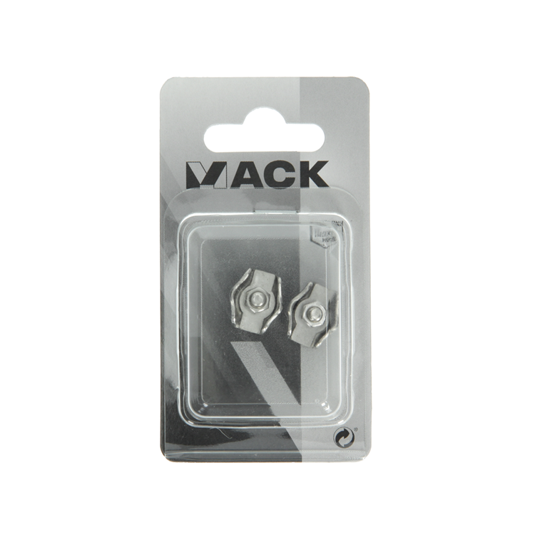 Mack 1008449 – 2 Stahldrahtklemmen 3 mm Simplex-Edelstahl | 10 Stück