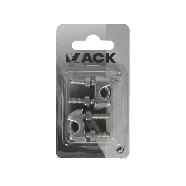 Mack 1008450 - 2 Stahldrahtklemmen 6-8mm Edelstahl | 10 Stück
