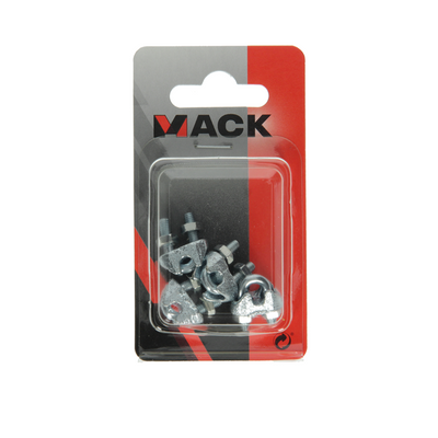 Mack 1008452 - 4 Stahldrahtklemmen 3mm verzinkt | 10 Stück