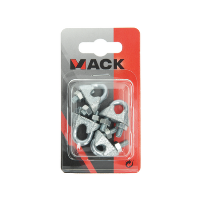 Mack 1008454 - 4 Stahldrahtklemmen 6mm verzinkt | 10 Stück