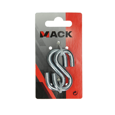 Mack 1008490 - 2 offene S-Haken 6,0 x 54 verzinkt | 10 Stück
