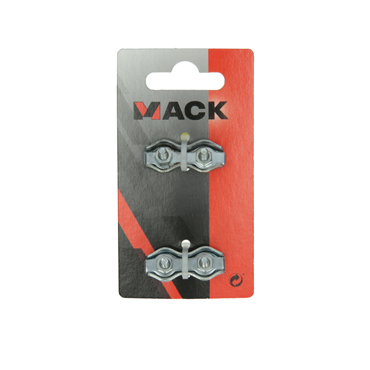 Mack 1008498 - 2 Stahldrahtklemmen 3mm Duplex verzinkt | 10 Stück