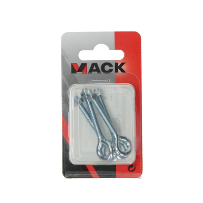 Mack 1008545 – 4 Ringschrauben + Mutter M5 x 40 mm verzinkt | 10 Stück