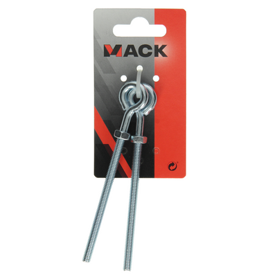 Mack 1008550 - 2 Ringschrauben + Mutter M6 x 100 mm verzinkt | 10 Stück