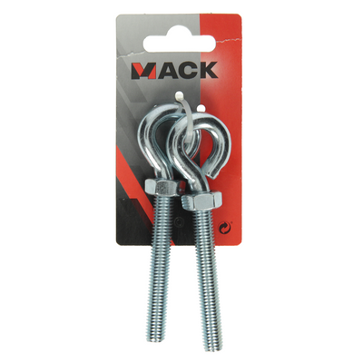Mack 1008554 – 2 Ringschrauben + Mutter M10 x 80 mm verzinkt | 10 Stück