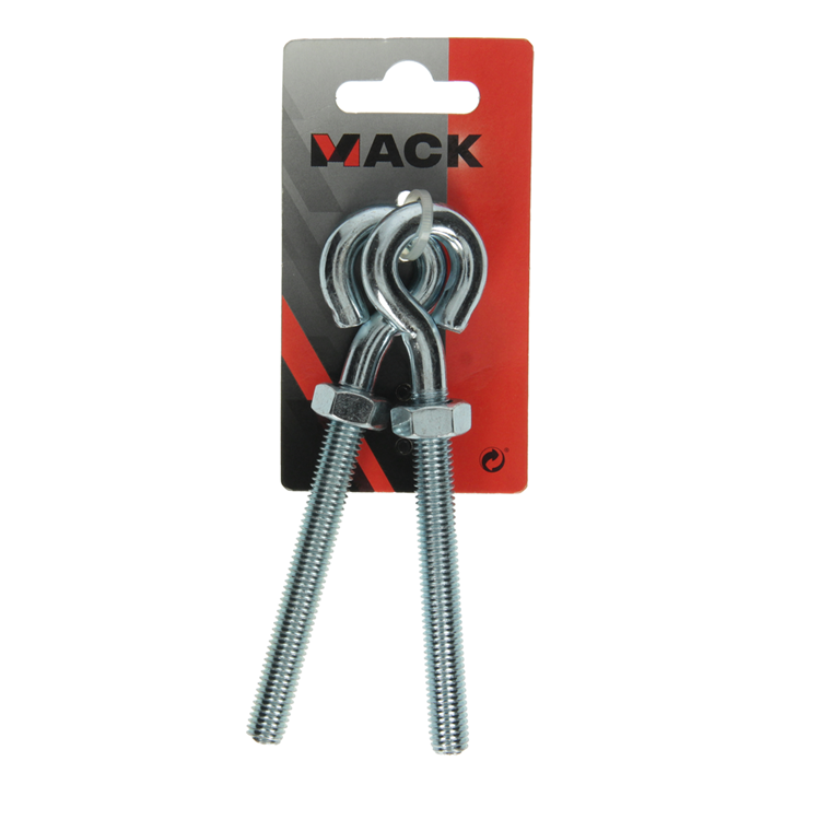 Mack 1008557 - 2 Ringschrauben + Mutter M10 x 100 mm verzinkt | 10 Stück
