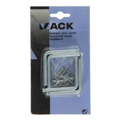 Mack 1010110 - 4 Stoßfängerhaken für Rollladen verzinkt 52x54mm | 5 Stück