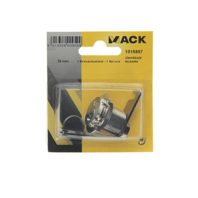 Mack 1015857 - 1 Briefschrankschloss vernickelt 20mm | 5 Stück