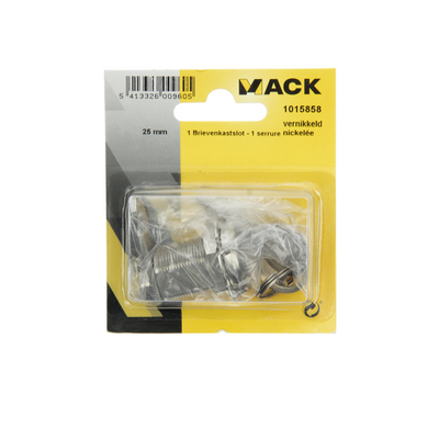 Mack 1015858 - 1 Briefschrankschloss vernickelt 25mm | 5 Stück