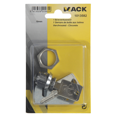 Mack 1013582 – 1-Brief-Schrankschloss verchromt 13 mm | 5 Stück