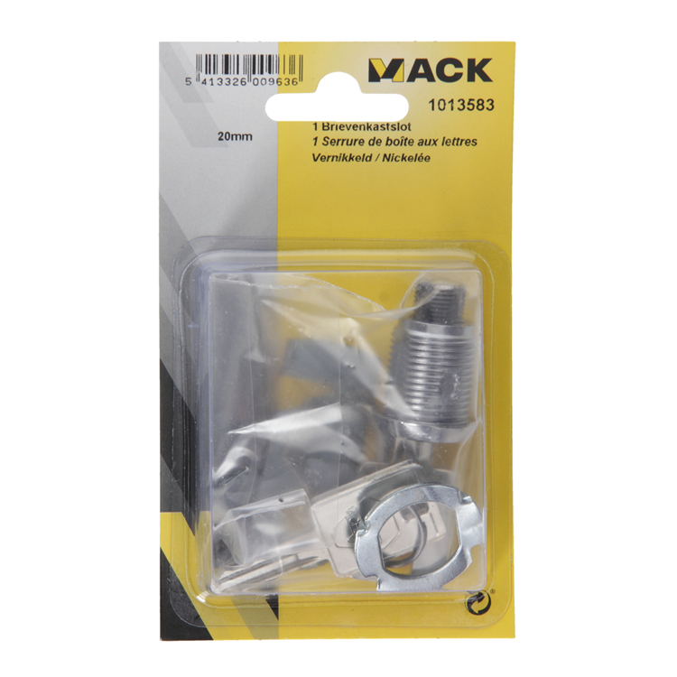 Mack 1013583 – Schrankschloss mit 1 Brief, verchromt, 22 mm | 5 Stück