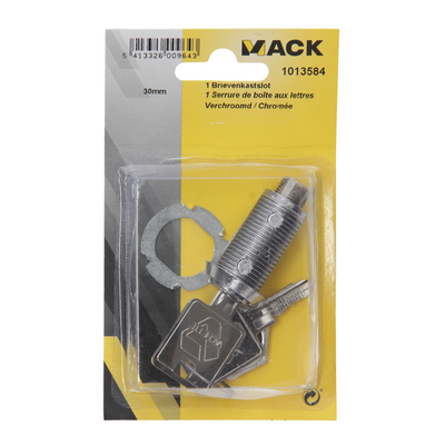 Mack 1013584 – 1-Brief-Schrankschloss verchromt 32 mm | 5 Stück