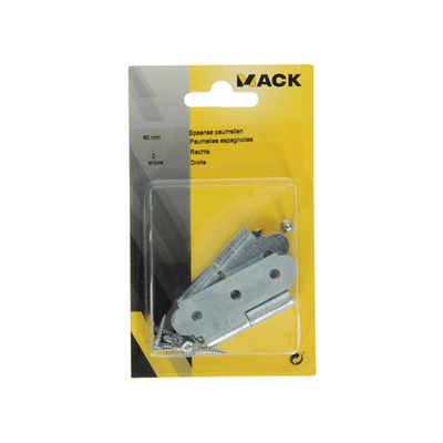 Mack 1013256 - 2 spanische Scharniere rechts verzinkt H 60 x B 40 mm | 5 Stück