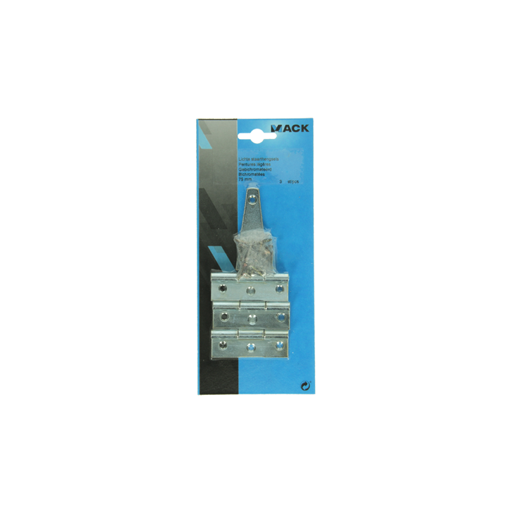 Mack 1013265 - 3 leichte Kreuzscharniere verzinkt 75 mm | 2 Stk