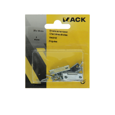 Mack 1013245 - 4 schmale Scharniere verzinkt H 25 x B 18 mm | 5 Stück