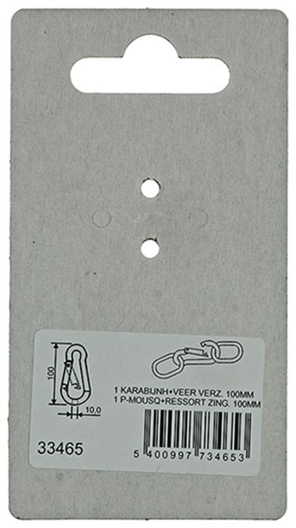 Mack 1008435 - 1 Karabiner + Feder 10 x 100 mm verzinkt | 10 Stück