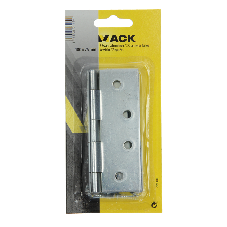 Mack 1013612 - 2 schwere Scharniere verzinkt H 100 x B 76 mm | 5 Stück