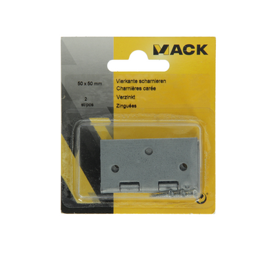 Mack 1013325 – 2 Vierkantscharniere verzinkt H 50 x B 50 mm | 5 Stück