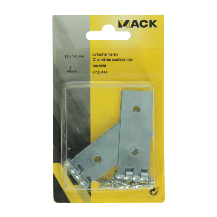 Mack 1013483 – 2 verzinkte Bandscharniere H 22 x B 120 mm | 5 Stück