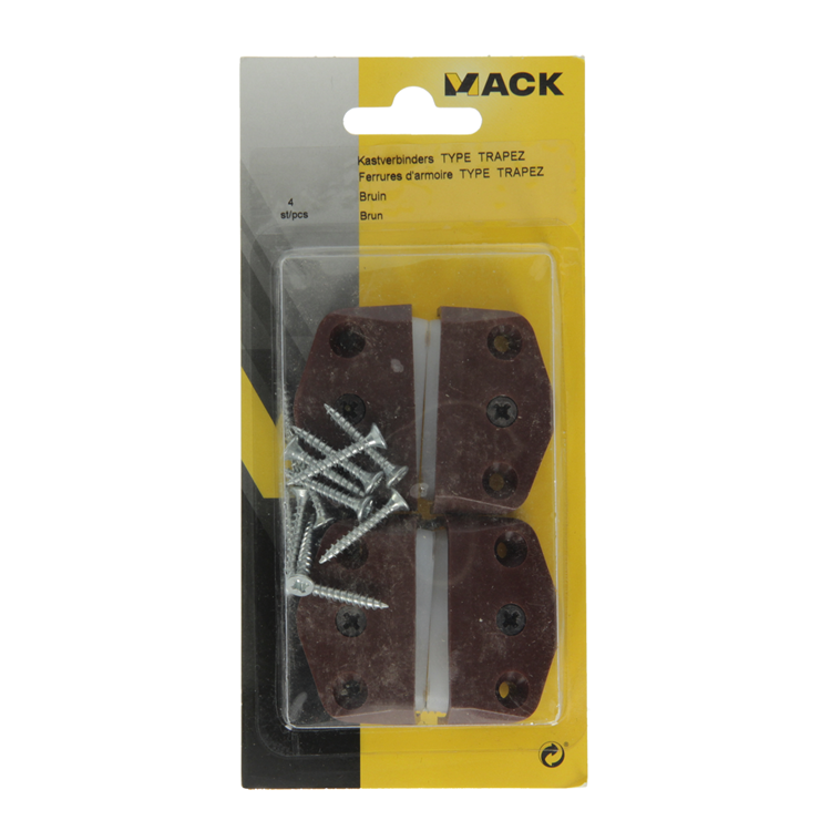 Mack 1013470 - 4 Panelverbinder Trapez braun | 5 Stück