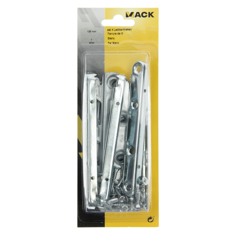 Mack 1013463 – Set mit 4 Krippenhaken, blanko, 135 mm | 5 Stück