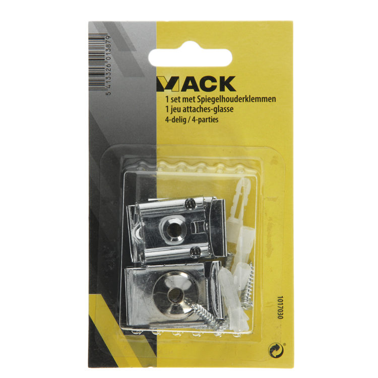 Mack 1017030 - 1 Satz Spiegelhalterklemmen 4-teilig | 5 Stück