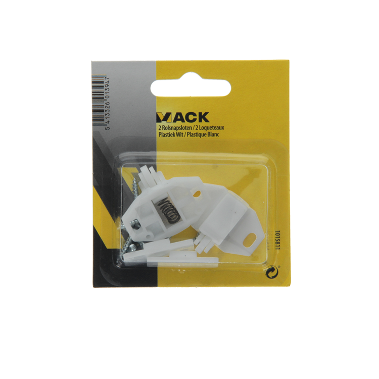 Mack 1015811 – 2 Roll-Schnappschlösser aus weißem Kunststoff | 10 Stück