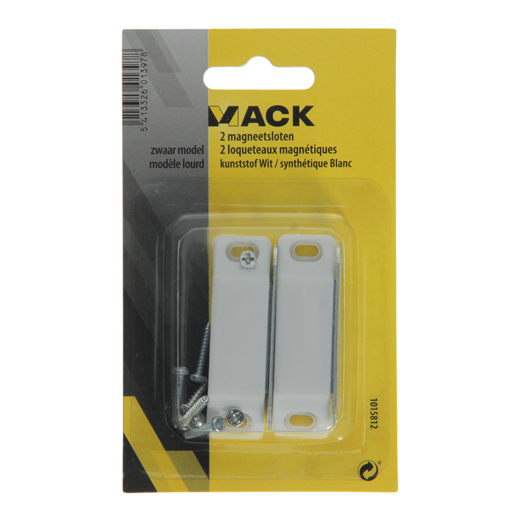 Mack 1015812 - 2 Magnetschlösser, schweres Modell, weißer Kunststoff | 10 Stück