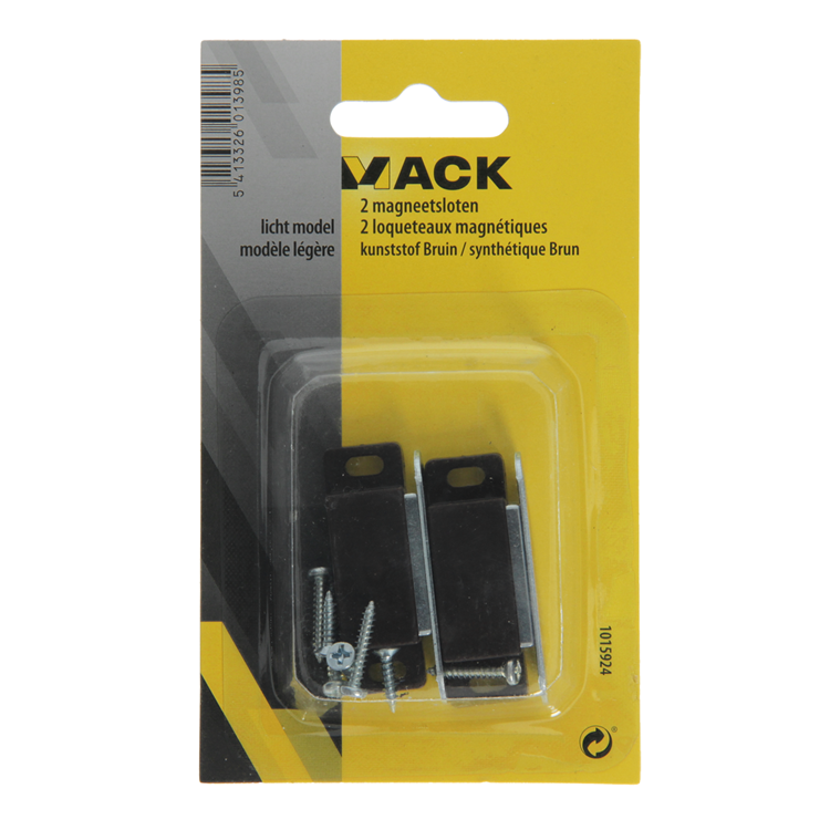 Mack 1015924 - 2 Magnetschlösser, leichtes Modell, brauner Kunststoff | 10 Stück