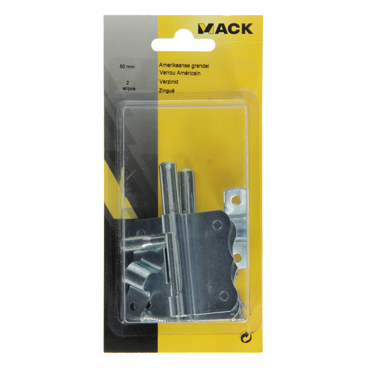 Mack 1013282 – 2 amerikanische Riegel verzinkt a 50 – b 25 mm | 5 Stück