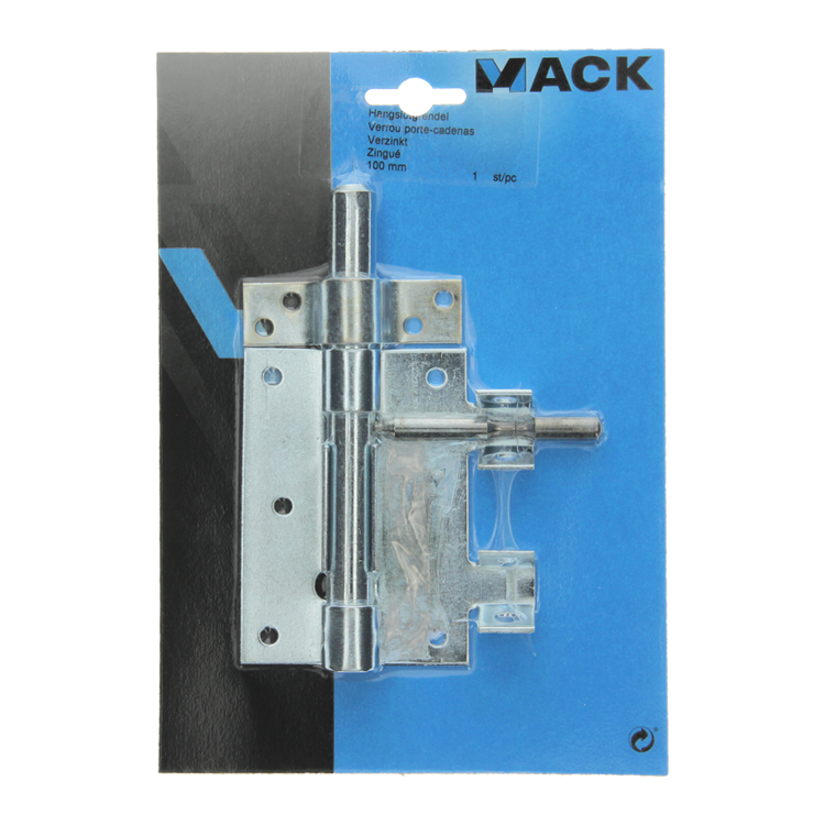 Mack 1015861 – 1 Vorhängeschlossriegel verzinkt 100 mm 1019 | 5 Stück