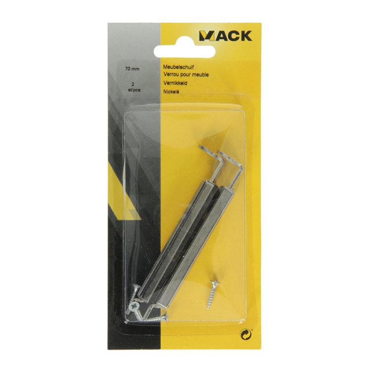 Mack 1013272 - 2 Möbelschubladen vernickelt a 70 - b 21 mm | 5 Stück