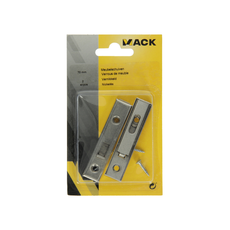 Mack 1013561 - 2 Möbelschubladen vernickelt a 70 - b 11,5 mm | 10 Stück
