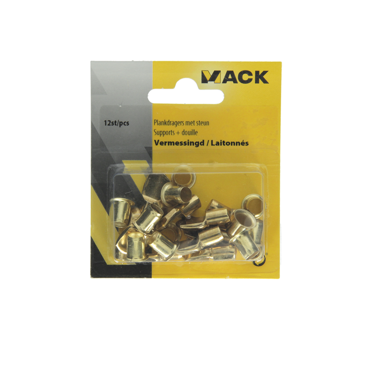 Mack 1013318 - 12 Regalträger ø 7mm Hülsen ø 7,5mm vermessingt | 5 Stück