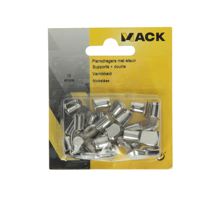 Mack 1013317 - 12 Bodenträger ø 7mm Hülsen ø 7,5 mm vernickelt | 5 Stück
