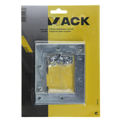Mack 1013305 - 8 flache Quadrate verzinkt 100x100x20x2mm | 10 Stück